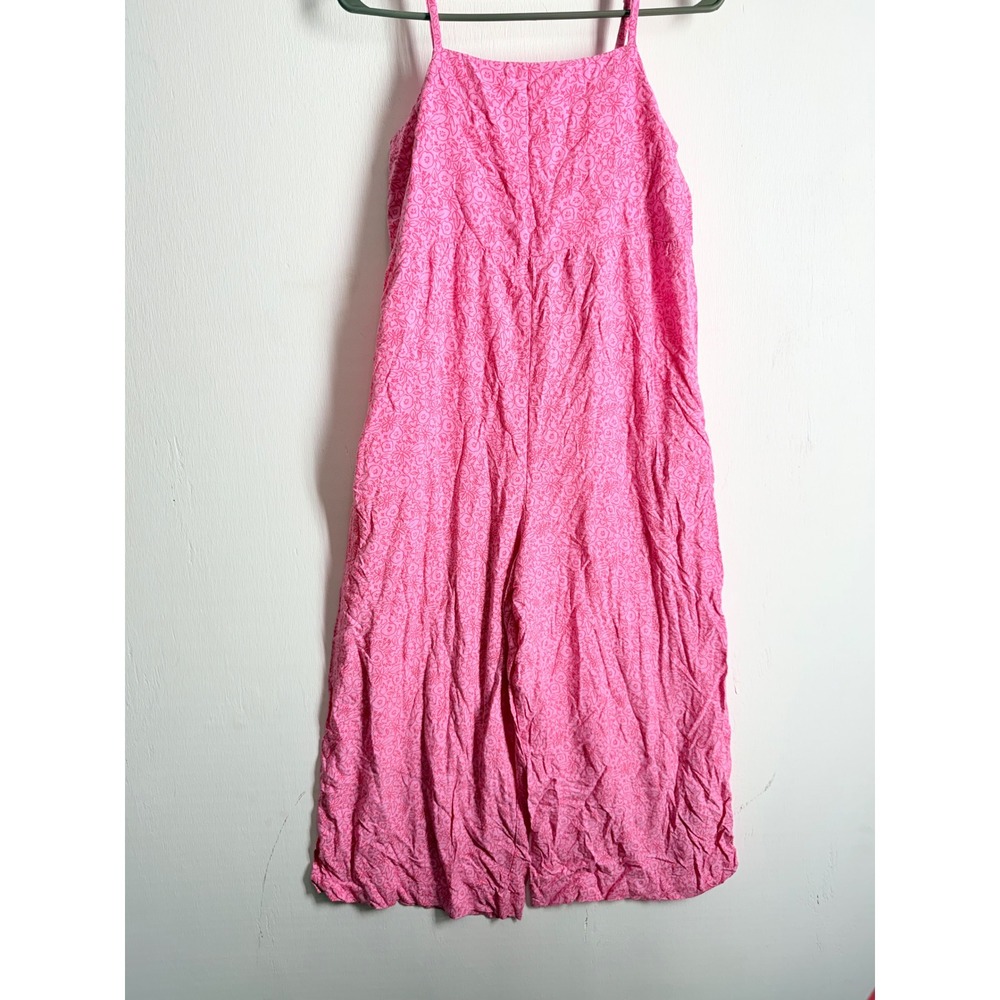 Cat & Jack Pink Floral Wide Leg Jumpsuit Girls XL 14/16 Spaghetti Strap Summer